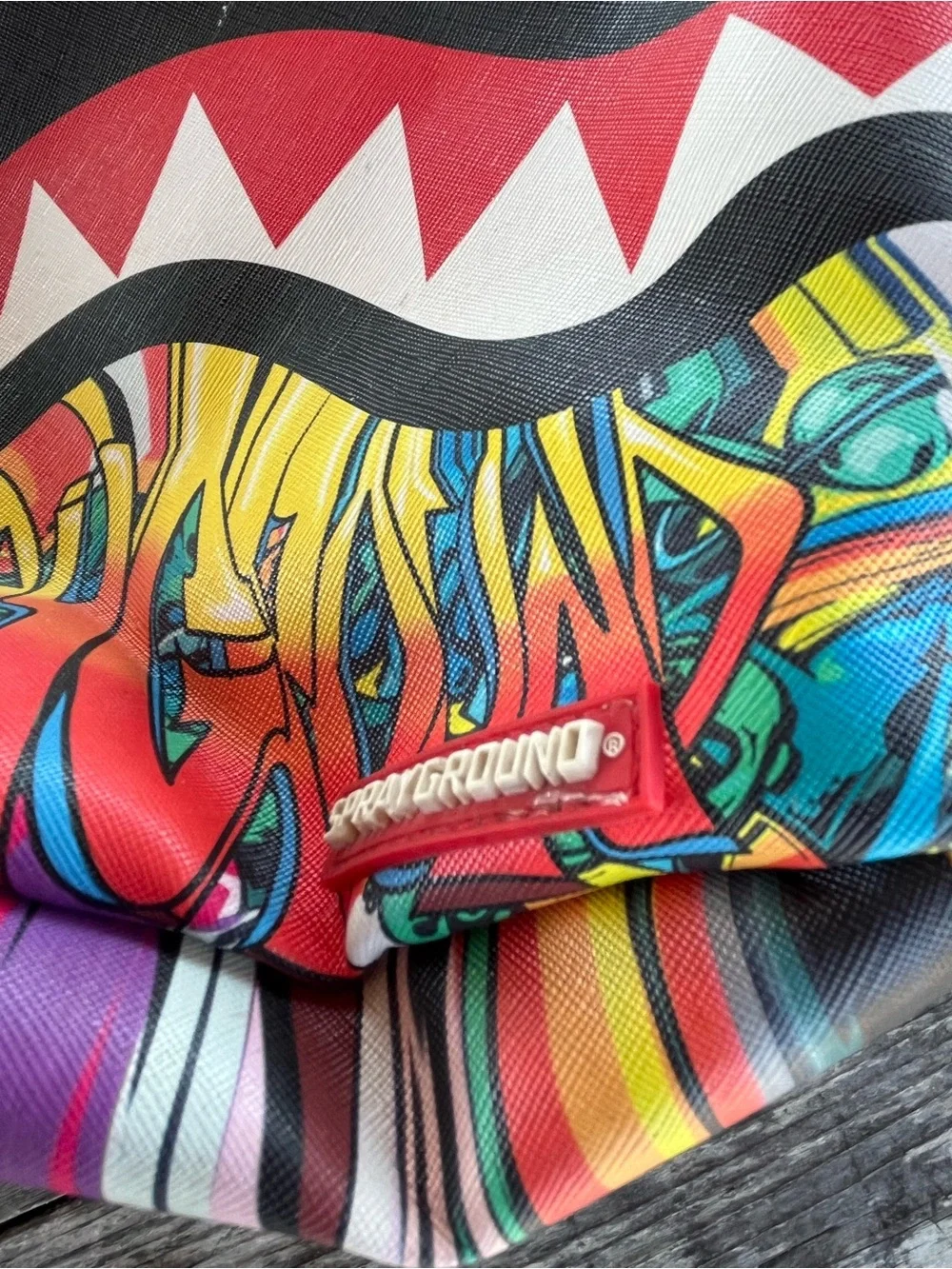 Sprayground Multicolor Shark Mouth Backpack limited edition, graffiti